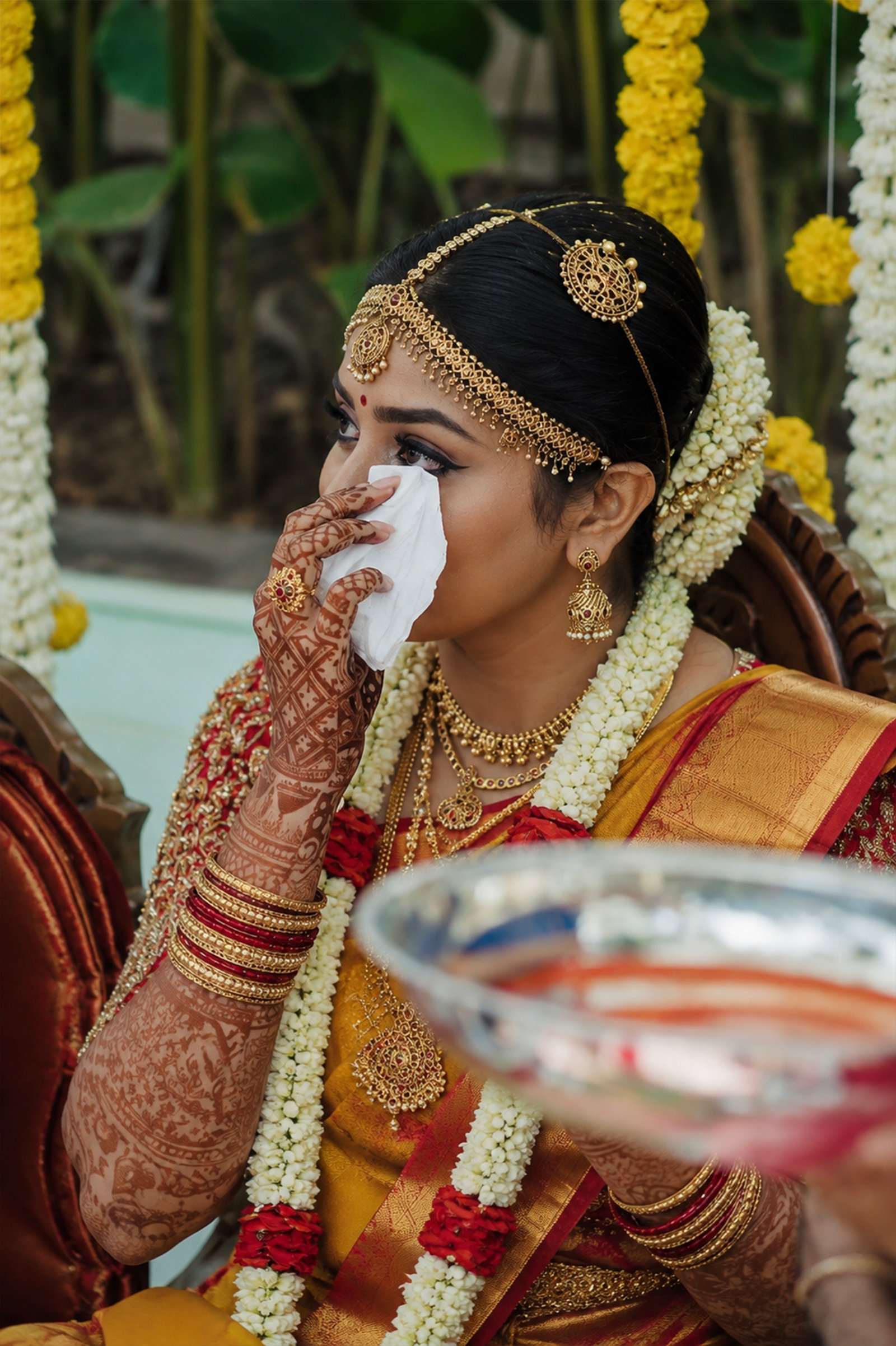 Emotional wedding moment photographed by Adirala Studios