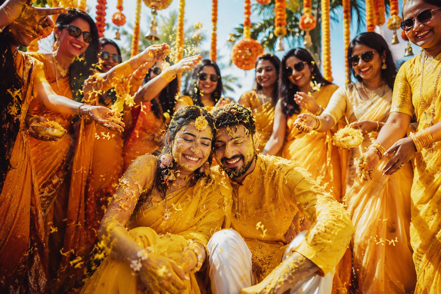 Wedding celebration with family and friends captured by Adirala Studios