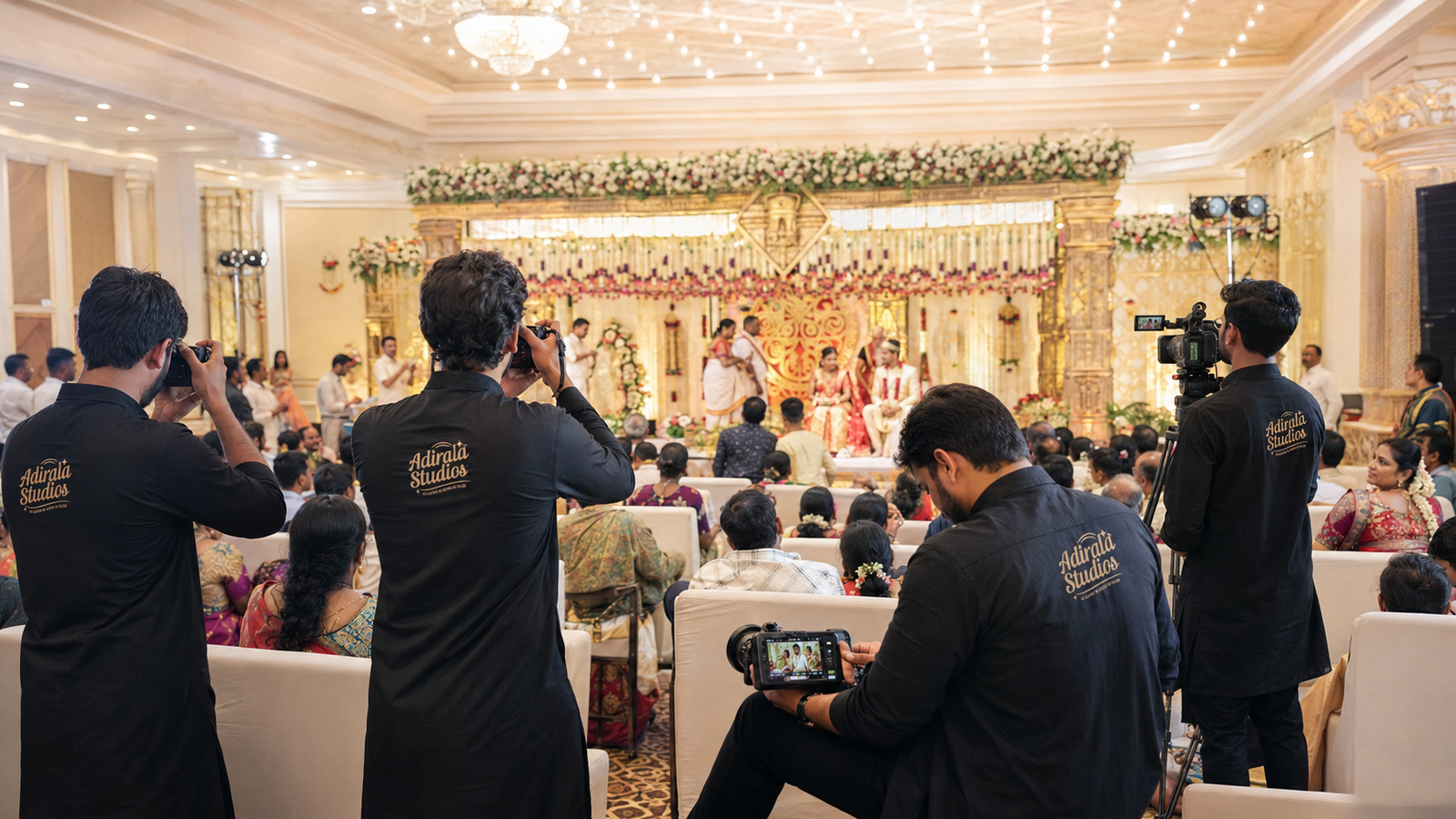 Adirala Studios team creating wedding photographs