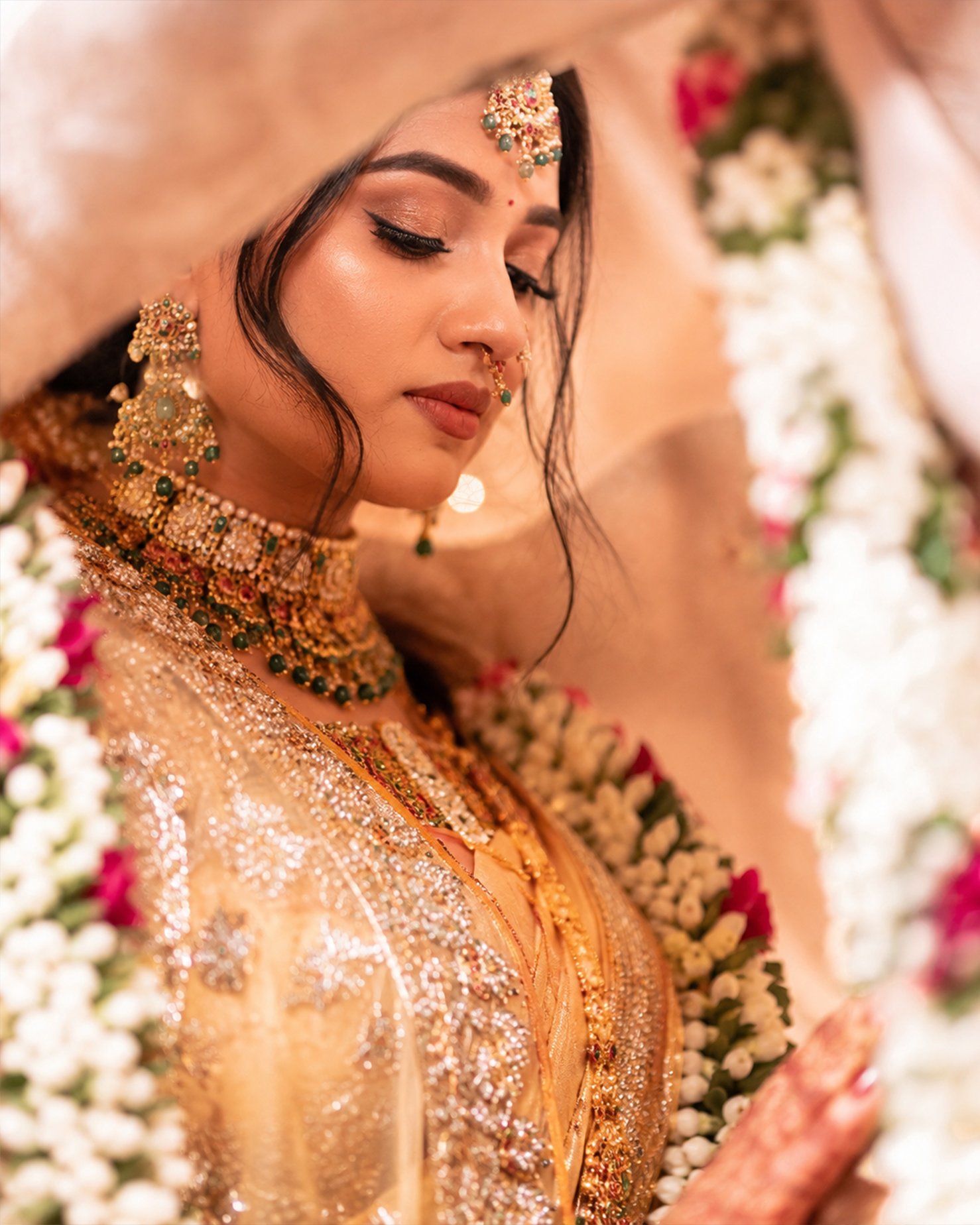 Bride and groom embracing during a wedding ceremony