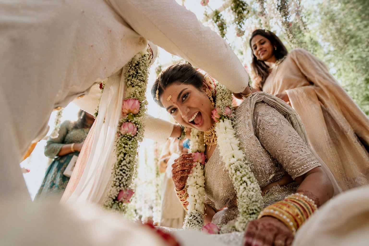 Candid wedding photograph capturing a genuine emotional moment