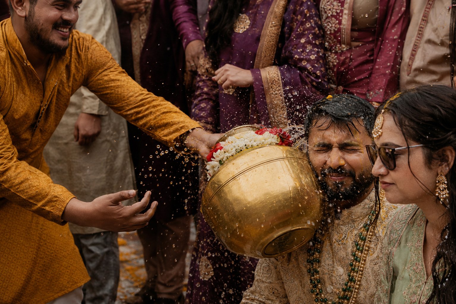 Emotional family moment during a Vijayawada wedding